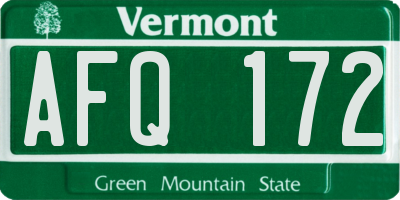 VT license plate AFQ172