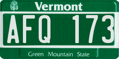VT license plate AFQ173
