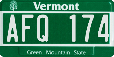 VT license plate AFQ174