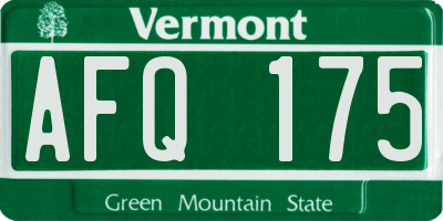 VT license plate AFQ175