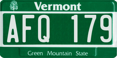 VT license plate AFQ179