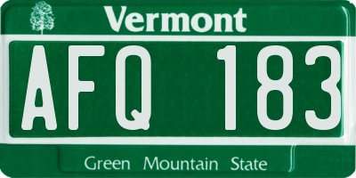 VT license plate AFQ183