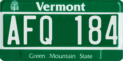 VT license plate AFQ184