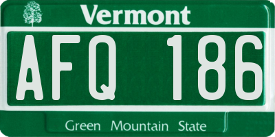 VT license plate AFQ186