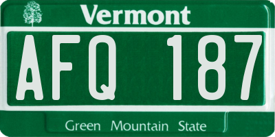 VT license plate AFQ187