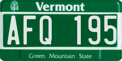 VT license plate AFQ195