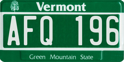 VT license plate AFQ196