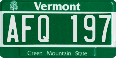 VT license plate AFQ197
