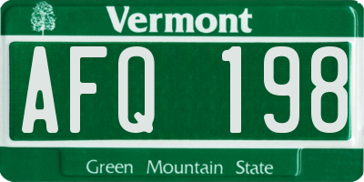 VT license plate AFQ198