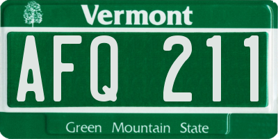 VT license plate AFQ211