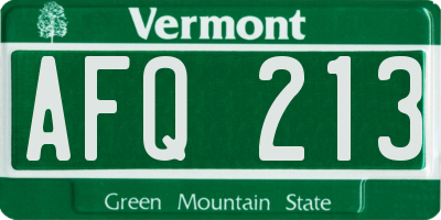 VT license plate AFQ213