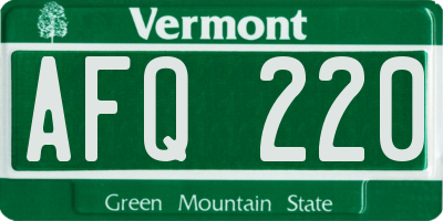 VT license plate AFQ220