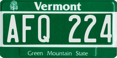 VT license plate AFQ224