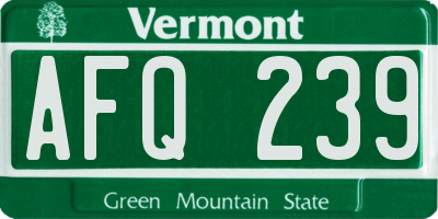 VT license plate AFQ239