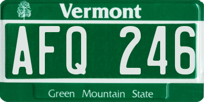 VT license plate AFQ246