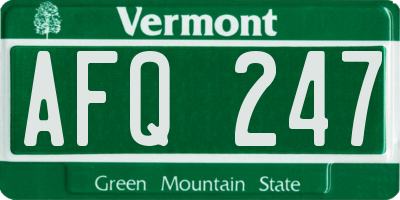VT license plate AFQ247