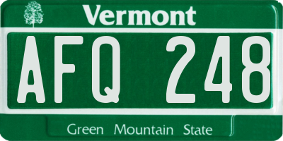 VT license plate AFQ248