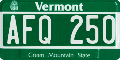 VT license plate AFQ250