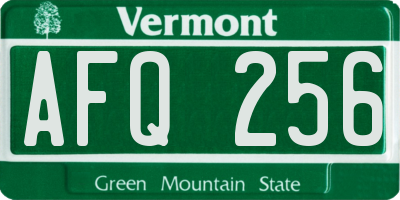 VT license plate AFQ256