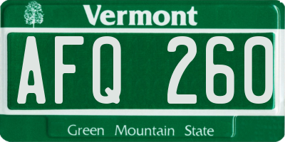 VT license plate AFQ260