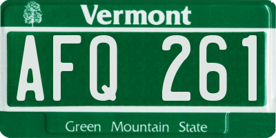 VT license plate AFQ261