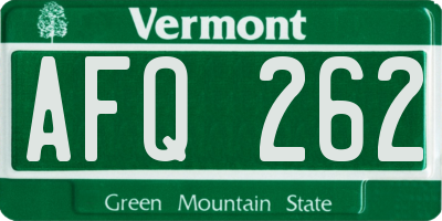 VT license plate AFQ262