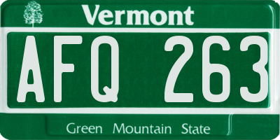 VT license plate AFQ263