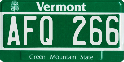 VT license plate AFQ266