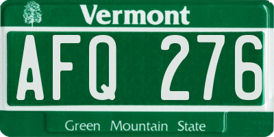 VT license plate AFQ276