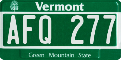 VT license plate AFQ277