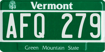 VT license plate AFQ279