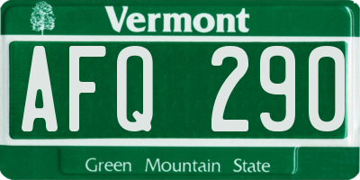 VT license plate AFQ290