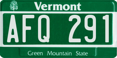 VT license plate AFQ291
