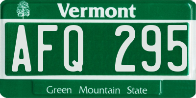 VT license plate AFQ295