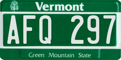VT license plate AFQ297