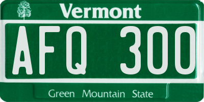 VT license plate AFQ300