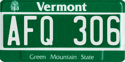 VT license plate AFQ306