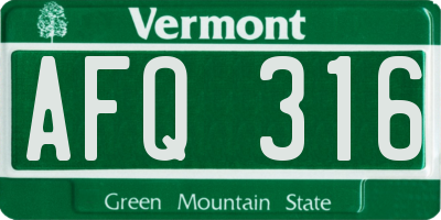 VT license plate AFQ316