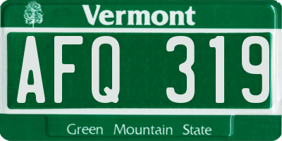 VT license plate AFQ319