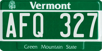VT license plate AFQ327
