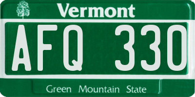 VT license plate AFQ330