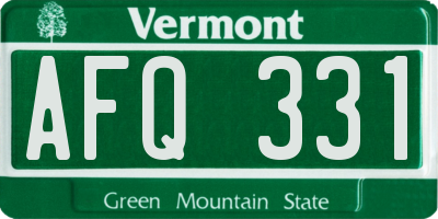 VT license plate AFQ331