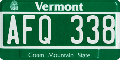 VT license plate AFQ338