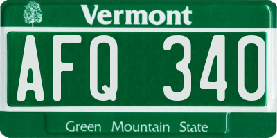 VT license plate AFQ340