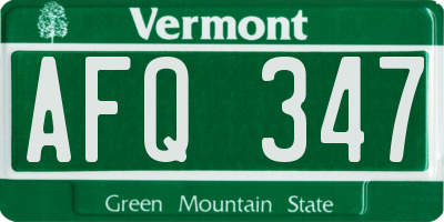 VT license plate AFQ347