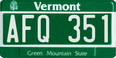 VT license plate AFQ351