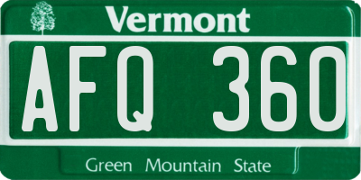 VT license plate AFQ360