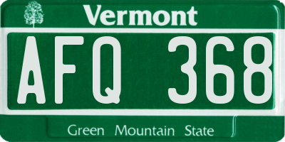VT license plate AFQ368