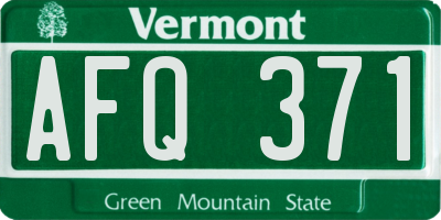 VT license plate AFQ371