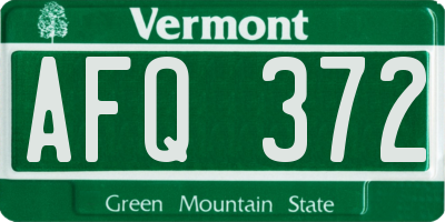 VT license plate AFQ372